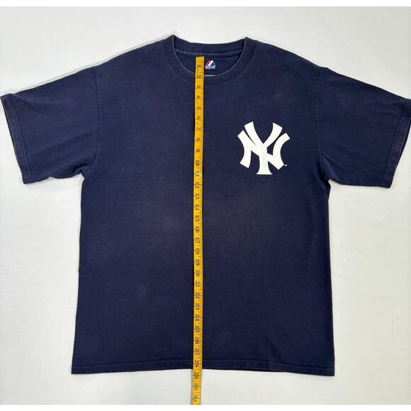 Men’s VTG Y2K Majestic MLB New York Yankees Mickey Mantle 7 Cotton T Shirt Sz L - Picture 7 of 11
